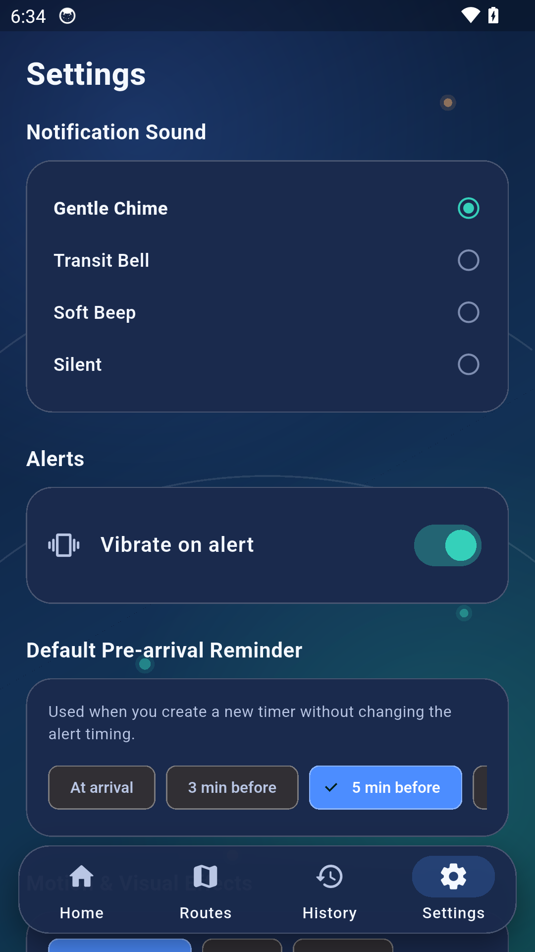 Travel Timer Guide notification sound and alert settings